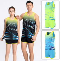 Track and field suit Training suit suit Summer student physical examination Running sportswear suit Custom printed track and field suit suit