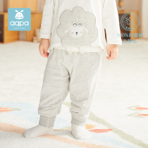 aqpa children pants spring autumn new products male and female baby large PP pants baby high waist pants warm and casual pants loose