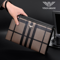 Handbags Male Genuine Leather Wallet BUSINESS HAND GRIP BAG MEN ENVELOPE BAG LUXURY CARD WALLET HAND GRAB BAG LARGE CAPACITY TIDE