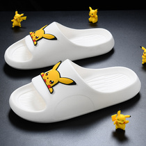 Slippers mens summer 2022 new outwear soft-bottom stomach-proof non-slip lovers cute leather kachu men in tow