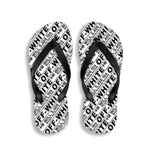 OFF Tide brand black and white industrial wind English beach slippers Flip-flops swimming travel shopping leisurely lovers