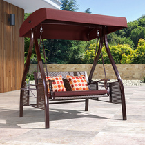 Swing outdoor garden rocking chair Villa yard double swing iron hanging chair home Terrace courtyard swing chair