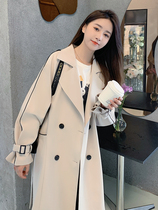 SADO YINER autumn and winter high-end feel suit collar coat Korean version of high-end fashion knee trench coat women