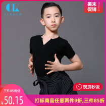  Sikasso boys Latin dance practice suit top Boys performance training suit body suit t-shirt summer G5003