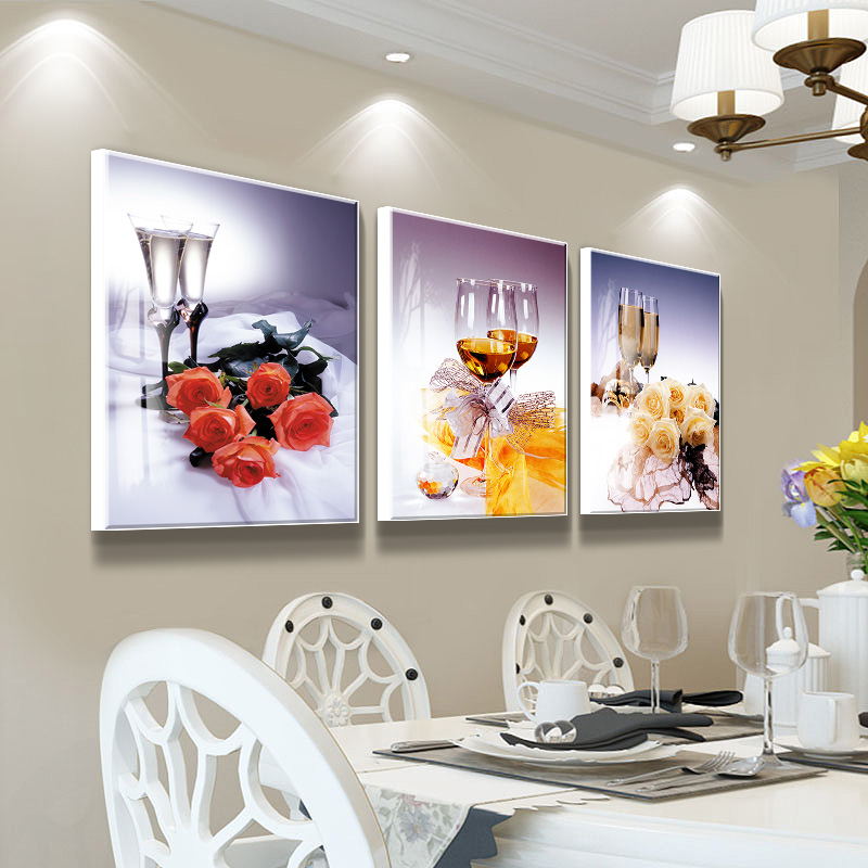 Dining room wall decoration modern simple fresco dining room hanging painting simple European style decoration creative personality crystal wall painting