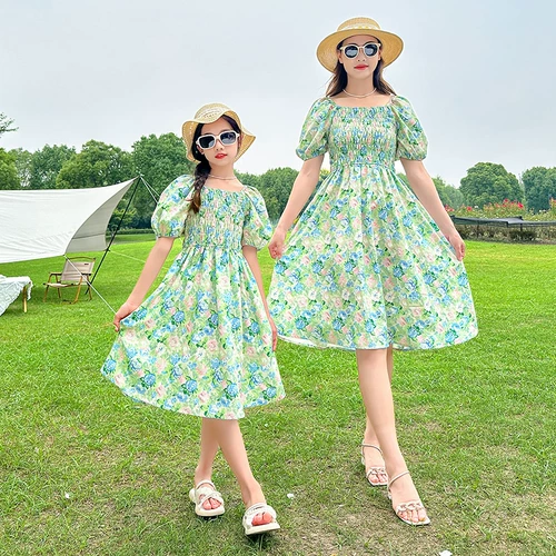 Летний наряд маленькой принцессы, летняя одежда, платье, юбка, семейный стиль, коллекция 2023