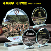 Crystal gifts customized veterans comrades-in-arms veterans classmates retire graduation commemorative gifts practical ornaments