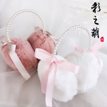 Ancient style girl cute bow knot earmuff ear protection ear warm warm plush velvet ear warm