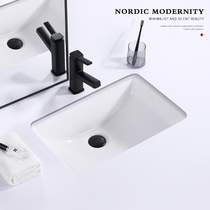 Kayasen counter basin square embedded wash basin Nordic household toilet balcony size ceramic basin
