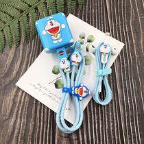 Applicable Reno7Pro Cartoon sticker charger headphone anti-break anti-dirty OPPOReno6 data line protective sleeve