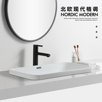 Ultra-thin side platform semi-embedded wash basin ceramic toilet hotel washbasin rectangular size size