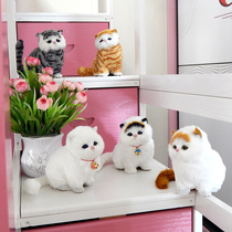 Emulation Fake Kitty Doll Small Cat Plush Toy Cat Paparazzi Little Moving Things Model Will Be Called Birthday Gift Cute