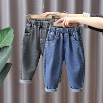 Spring and Autumn boys jeans children 2021 new fashionable foreign trousers baby Autumn boys childrens clothing pants
