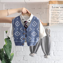 Male baby spring and autumn three-piece childrens clothing boys spring suit 2021 New Baby foreign style children handsome fashion