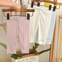 2021 new summer thin outer wear little girl leggings female baby pants girl three-point pants baby pants
