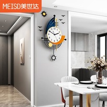 Modern creative decoration living room wall clock Nordic light luxury home hanging watch watch Net Red fashion personality hanging clock