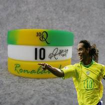 Football Brazil No. 10 Star Elf Ronaldinho Signature Luminous Sports Bracelet Silicone Braided Rope Wristband Bracelet