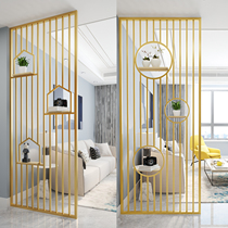 Modern simple entrance partition screen living room sofa iron stainless steel toilet hollow grille customization