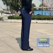 2021 new non-stick gray flared pants mens drooping loose stretch wide-leg pants mens non-perm micro-flared trousers