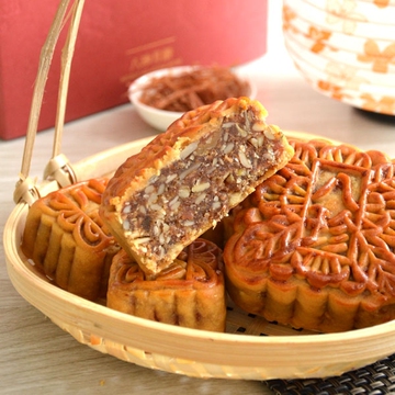 包邮中通五冠代购香港pat chun八珍4个装金华火腿月饼礼盒 现货