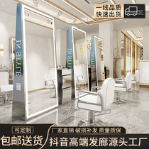 Hot sale hairdressing shop net red with light hairdressing mirror table hair salon special single double sided mirror with lamp perm dyeing hair cutting mirror table