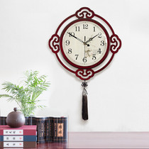 New Chinese wall clock Simple decoration Chinese style creative living room bedroom mute household clock round quartz clock