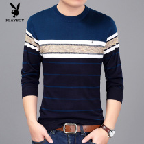 Playboy autumn long sleeve wool sweater Youth round neck T-shirt sweater thin base shirt mens New