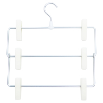 Aluminum three-layer pants clip aluminum alloy non-slip seamless household pants rack hanging skirt Hanfu pants clip storage