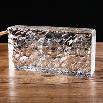Ice Crystal Hot melt brick glass tile transparent square solid crystal brick partition wall tile creative color screen wall tile