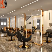  Mirror barbershop net celebrity hair salon Mirror hair salon special wall floor-to-ceiling double-sided mirror Stainless steel hair cutting mirror