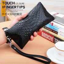 Mens long money wallet genuine leather mobile phone bag Mens head layer Bull Leather Summer Mini small handbag Damp Men Fashion Handbags