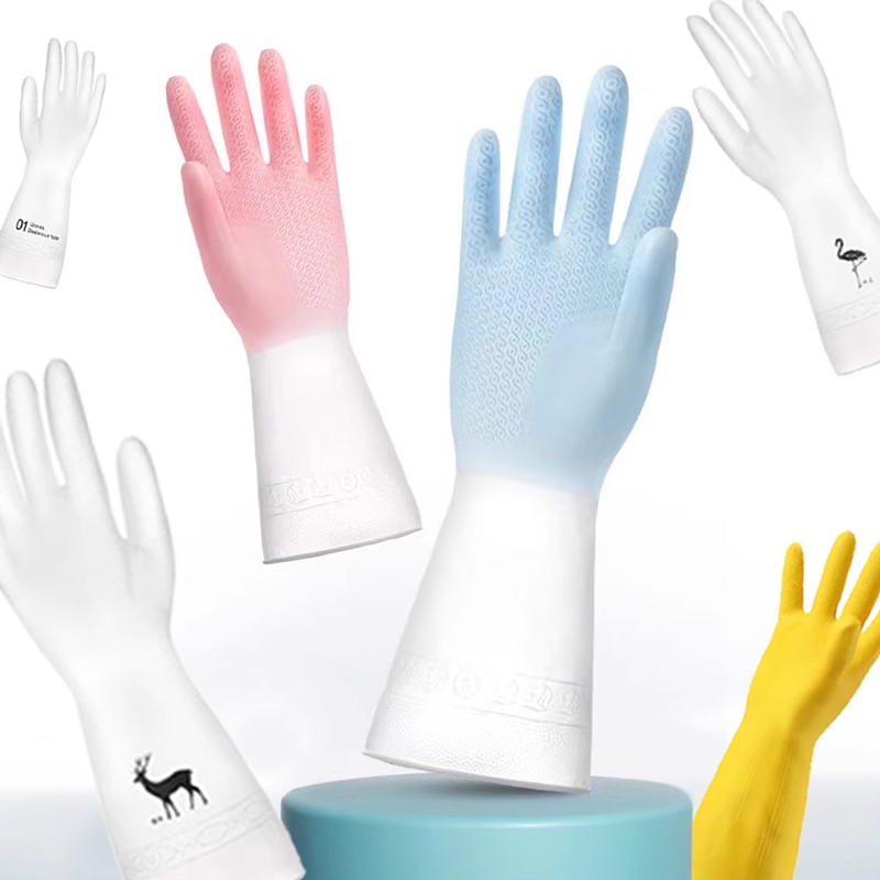 ニトリルキッチンゴム食器洗い手袋ラテックスハウスキーピングクリーニング労働保護作業革プラスチックオックスフォード防水耐久性のあるタイプ