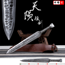 Meteorite pit iron torsion handmade permactic steel integrated small short sword Eight faces Longquan city knife sword collection unopened
