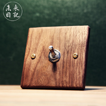 Future Diary Black Walnut Light 86 Switch Solid Wood Power Shake Switch Retro Art