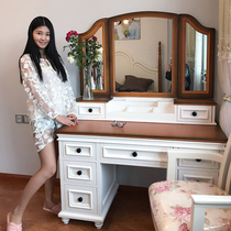American dresser net celebrity ins wind makeup table Modern simple solid wood multi-function economical makeup cabinet table