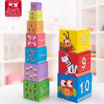 Baby childrens toys Digital set box stacked music stack 2 layers of stacked cups 3 years old to paper set tower Baby early education puzzle