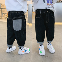 BB Home Boy Clothing Boy Pants Spring Autumn Money 2022 New CUHK Scout Children Jeans Handsome TRENDY CASUAL PANTS