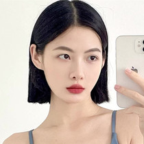 Wig female short hair no bangs net red round face wig set students Daily natural fluffy full head cover