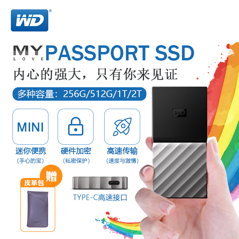 WD/Western Data PASSPORT SSD Mobile Disk 1T Mobile Solid State Disk 1TB Mobile Hard Disk West Number