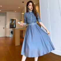 2022 Spring Summers new elegant name Yuanyuan Temperament Slim Dress Simple And Elegant Superior Texture Banquet Gown Woman