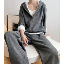 Sweetclothes pants two-piece set 2021 Spring and Autumn New Hooded Wangfeng Street Leisure Sports Set Women