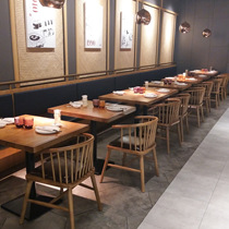 Solid wood Western restaurant table and chair Dining snack bar Hotel Japanese restaurant Noodle Restaurant Chinese restaurant table and chair combination