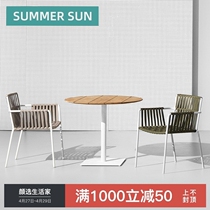 Nordic Villa Garden Outdoor table and chair combination Outdoor courtyard Leisure rattan chair Balcony Terrace Sun room Small table and chair