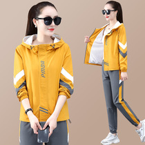 361 Even cap zipped sports suit 2021 Jordan Nofall Running loose foreign air casual bunches two-piece set