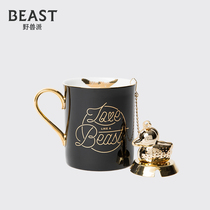  THE BEAST Fauvist Lip Print Mug Exquisite Bone China Cup with tea leakage Couple Water cup Coffee cup