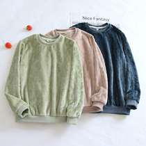 Couple Pajama Jacket Single Piece Women Plus Fleece Warm Flannel Thickened Coral Fleece Men's Home Clothing in Autumn and Winter