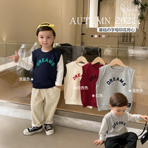  Boys vest vest Autumn spring and autumn childrens clothing Baby baby children foreign style childrens outerwear X2796