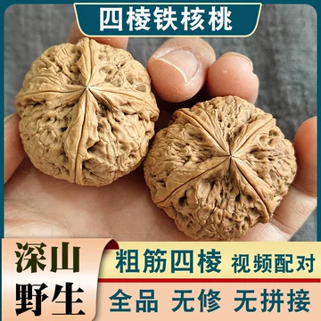 ④文玩核桃 盘山 三棱 (ベンツマーク)文玩袋　セット11,999→11,599 三棱クルミ、核桃④文玩核桃 盘山 三棱 (ベンツマーク)文玩袋 セット