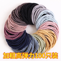 Rubber band black head rope hair ring small zalid calf leather gluten binding hair high elastic rubber ring male and female brief durable