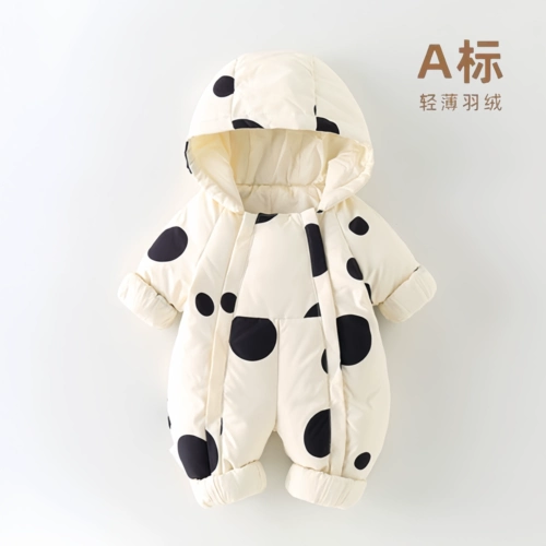 Бархатный пуховик для раннего возраста подходит для мужчин и женщин для девочек, зимнее боди для новорожденных для выхода на улицу, белая одежда, утиный пух